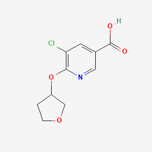 molecular formula C10H10ClNO4 B1454410 5-Chloro-6-(oxolan-3-yloxy)pyridine-3-carboxylic acid CAS No. 1342733-18-9