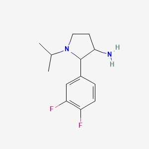 molecular formula C13H18F2N2 B1454414 2-(3,4-二氟苯基)-1-(丙-2-基)吡咯烷-3-胺 CAS No. 1443981-95-0