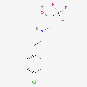 molecular formula C11H13ClF3NO B1454419 3-{[2-(4-Chlorophenyl)ethyl]amino}-1,1,1-trifluoropropan-2-ol CAS No. 1410612-84-8