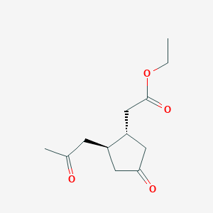 Ethyl [(1S,2R)-4-oxo-2-(2-oxopropyl)cyclopentyl]acetate