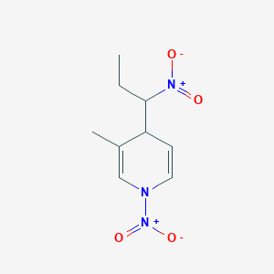 Pyridine, 1,4-dihydro-3-methyl-1-nitro-4-(1-nitropropyl)-