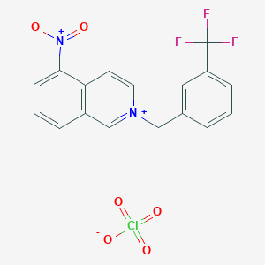 5-Nitro-2-{[3-(trifluoromethyl)phenyl]methyl}isoquinolin-2-ium perchlorate