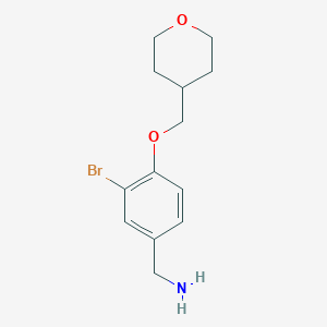 molecular formula C13H18BrNO2 B1454437 3-Bromo-4-(tetrahydropyran-4-ylmethoxy)benzylamine CAS No. 1408657-52-2