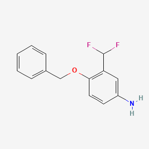 molecular formula C14H13F2NO B1454442 4-(Benzyloxy)-3-(difluoromethyl)aniline CAS No. 1478649-39-6
