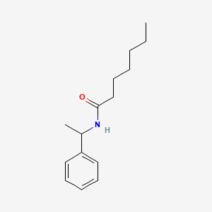 molecular formula C15H23NO B14544475 Heptanamide, N-(1-phenylethyl)- CAS No. 61765-20-6