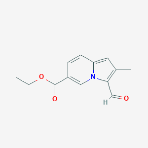 molecular formula C13H13NO3 B14544568 Ethyl 3-formyl-2-methylindolizine-6-carboxylate CAS No. 62103-42-8