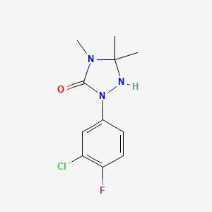 2-(3-Chloro-4-fluorophenyl)-4,5,5-trimethyl-1,2,4-triazolidin-3-one