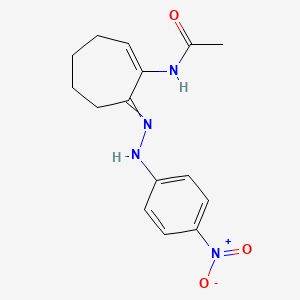 N-{7-[2-(4-Nitrophenyl)hydrazinylidene]cyclohept-1-en-1-yl}acetamide