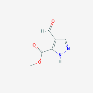 molecular formula C6H6N2O3 B1454489 methyl 4-formyl-1H-pyrazole-5-carboxylate CAS No. 35344-93-5