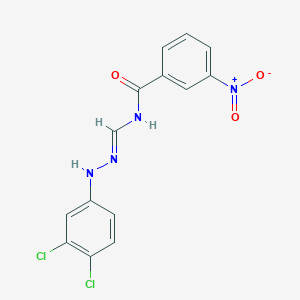 N-[(E)-[(3,4-dichlorophenyl)hydrazinylidene]methyl]-3-nitrobenzamide