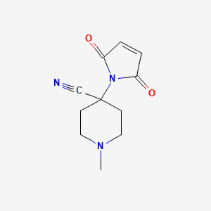 molecular formula C11H13N3O2 B1454496 4-(2,5-二氧代-2,5-二氢-1H-吡咯-1-基)-1-甲基哌啶-4-腈 CAS No. 1249810-45-4