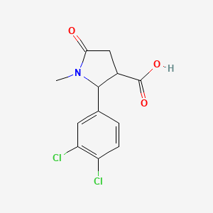 molecular formula C12H11Cl2NO3 B1454509 2-(3,4-二氯苯基)-1-甲基-5-氧代吡咯烷-3-羧酸 CAS No. 1267413-08-0