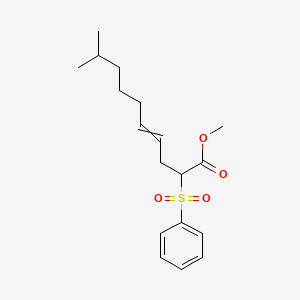 Methyl 2-(benzenesulfonyl)-9-methyldec-4-enoate