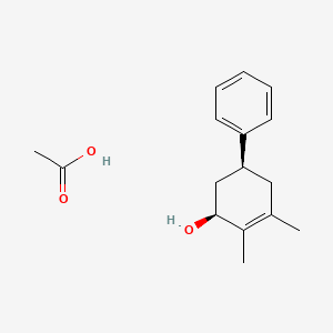 molecular formula C16H22O3 B14545161 acetic acid;(1S,5S)-2,3-dimethyl-5-phenylcyclohex-2-en-1-ol CAS No. 62082-90-0