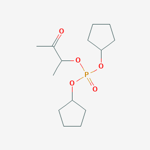 molecular formula C14H25O5P B14545183 Dicyclopentyl 3-oxobutan-2-yl phosphate CAS No. 61997-66-8