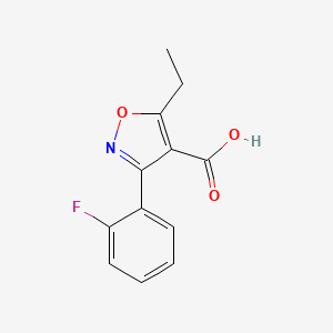 molecular formula C12H10FNO3 B1454530 5-乙基-3-(2-氟苯基)异噁唑-4-羧酸 CAS No. 1409361-41-6