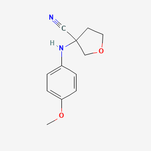 molecular formula C12H14N2O2 B1454536 3-[(4-Methoxyphenyl)amino]oxolane-3-carbonitrile CAS No. 1344313-62-7