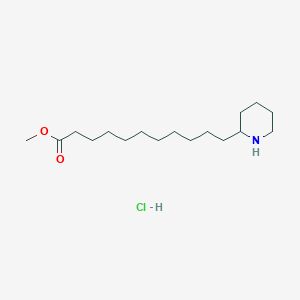 molecular formula C17H34ClNO2 B14545406 Methyl 11-piperidin-2-ylundecanoate;hydrochloride CAS No. 62110-04-7