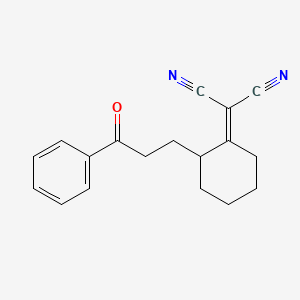 Propanedinitrile, [2-(3-oxo-3-phenylpropyl)cyclohexylidene]-