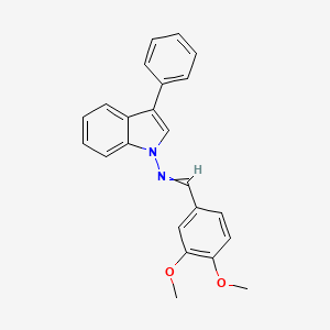 1-(3,4-Dimethoxyphenyl)-N-(3-phenyl-1H-indol-1-yl)methanimine