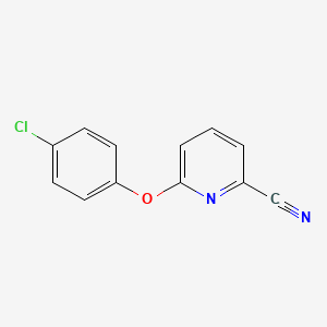 molecular formula C12H7ClN2O B1454556 6-(4-氯苯氧基)吡啶-2-甲腈 CAS No. 1384428-94-7