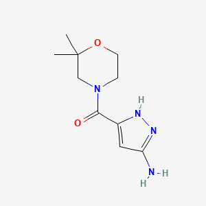 molecular formula C10H16N4O2 B1454563 5-(2,2-dimethylmorpholine-4-carbonyl)-1H-pyrazol-3-amine CAS No. 1347108-48-8
