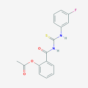 2-{[(3-Fluorophenyl)carbamothioyl]carbamoyl}phenyl acetate