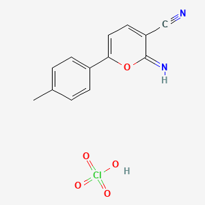 2-Imino-6-(4-methylphenyl)pyran-3-carbonitrile;perchloric acid