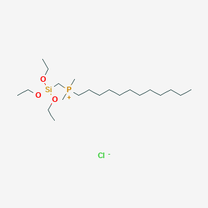 Dodecyl(dimethyl)[(triethoxysilyl)methyl]phosphanium chloride