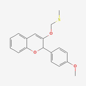 2H-1-Benzopyran, 2-(4-methoxyphenyl)-3-[(methylthio)methoxy]-