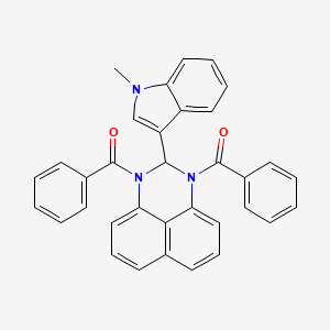 [2-(1-Methyl-1H-indol-3-yl)-1H-perimidine-1,3(2H)-diyl]bis(phenylmethanone)