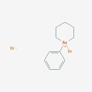 1-Bromo-1-phenylarsinan-1-ium bromide