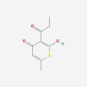 2-Hydroxy-6-methyl-3-propanoyl-4H-thiopyran-4-one