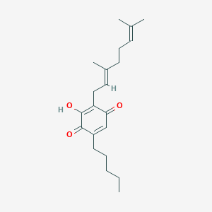 molecular formula C21H30O3 B1454593 2-[(2E)-3,7-dimethylocta-2,6-dienyl]-3-hydroxy-5-pentylcyclohexa-2,5-diene-1,4-dione CAS No. 1884127-66-5