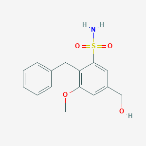 2-Benzyl-5-(hydroxymethyl)-3-methoxybenzene-1-sulfonamide