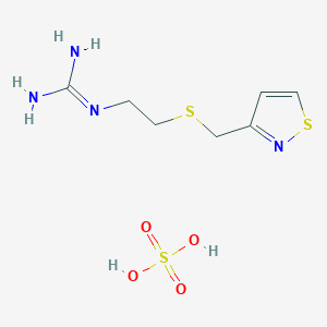 Sulfuric acid;2-[2-(1,2-thiazol-3-ylmethylsulfanyl)ethyl]guanidine