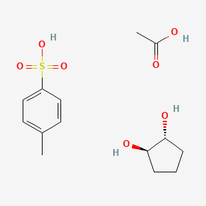 acetic acid;(1R,2R)-cyclopentane-1,2-diol;4-methylbenzenesulfonic acid