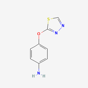 molecular formula C8H7N3OS B1454630 4-(1,3,4-噻二唑-2-氧基)苯胺 CAS No. 1344100-60-2