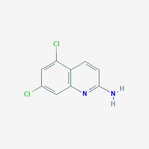 molecular formula C9H6Cl2N2 B1454634 5,7-二氯喹啉-2-胺 CAS No. 1340437-57-1