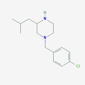 molecular formula C15H23ClN2 B1454645 1-[(4-氯苯基)甲基]-3-(2-甲基丙基)哌嗪 CAS No. 1498707-57-5