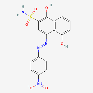 4-[2-(4-Nitrophenyl)hydrazinyl]-1,5-dioxo-1,5-dihydronaphthalene-2-sulfonamide