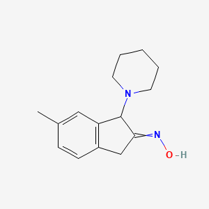 N-[6-Methyl-1-(piperidin-1-yl)-1,3-dihydro-2H-inden-2-ylidene]hydroxylamine