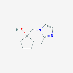 molecular formula C10H16N2O B1454652 1-[(2-methyl-1H-imidazol-1-yl)methyl]cyclopentan-1-ol CAS No. 1494735-07-7