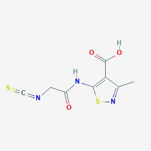 3-Methyl-5-{[N-(sulfaneylidenemethylidene)glycyl]amino}-1,2-thiazole-4-carboxylic acid