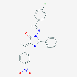 B145467 1-((p-Chlorobenzylidene)amino)-4-(p-nitrobenzylidene)-2-phenyl-2-imidazolin-5-one CAS No. 126245-04-3