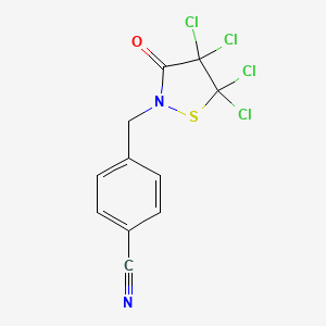 4-[(4,4,5,5-Tetrachloro-3-oxo-1,2-thiazolidin-2-yl)methyl]benzonitrile