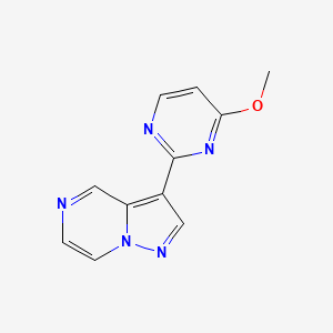 molecular formula C11H9N5O B1454680 3-(4-甲氧基嘧啶-2-基)吡唑并[1,5-a]吡嗪 CAS No. 1330043-94-1