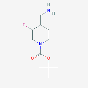 molecular formula C11H21FN2O2 B1454685 Tert-butyl 4-(aminomethyl)-3-fluoropiperidine-1-carboxylate CAS No. 1303972-96-4