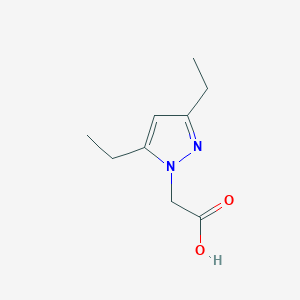 molecular formula C9H14N2O2 B1454686 3,5-二乙基-1H-吡唑-1-乙酸 CAS No. 922516-28-7