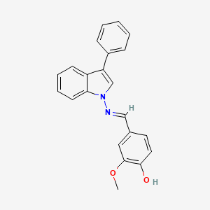 2-methoxy-4-[(E)-(3-phenylindol-1-yl)iminomethyl]phenol